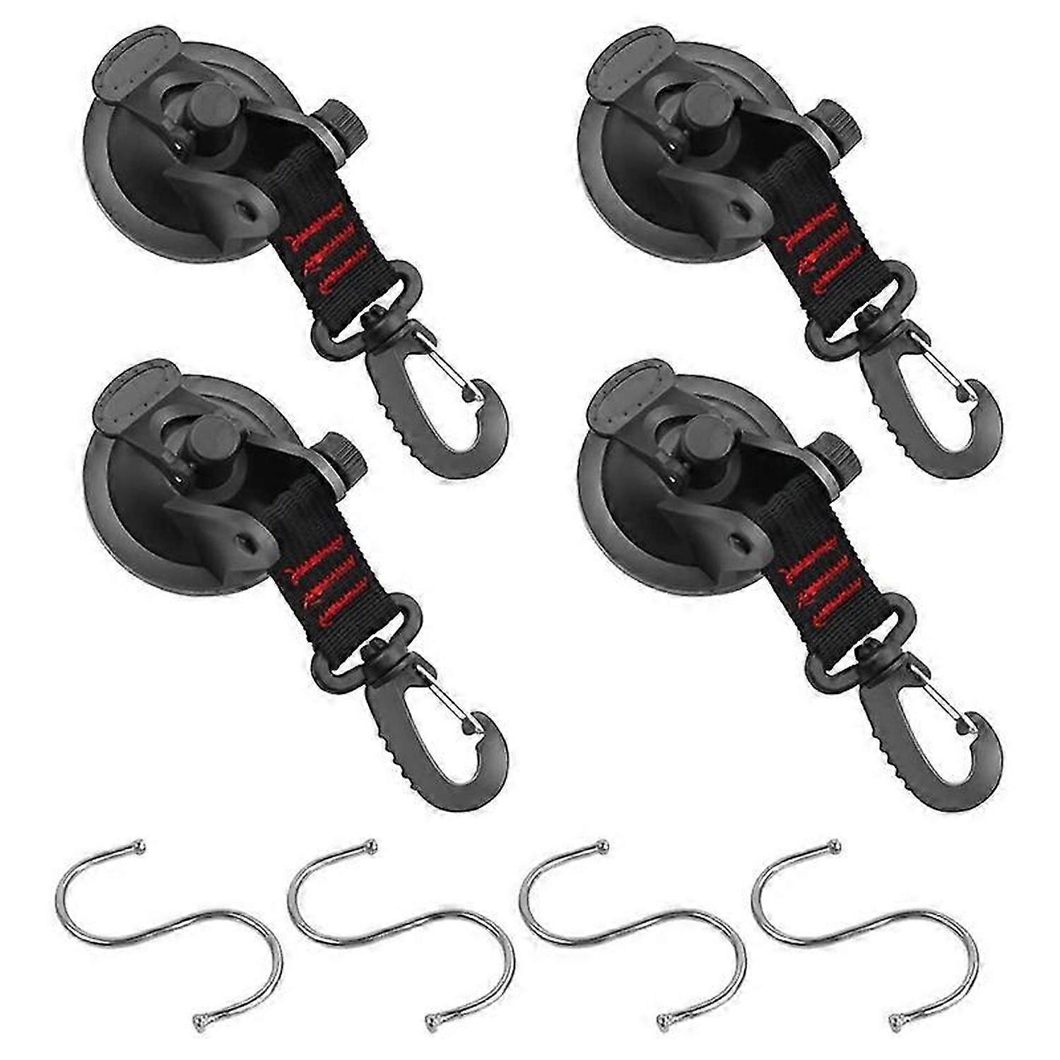 Suction Cup Anchor with Attachment, 4 Pieces Suction Cup Hooks Extra Strong Suction Cup Mounting Hoo