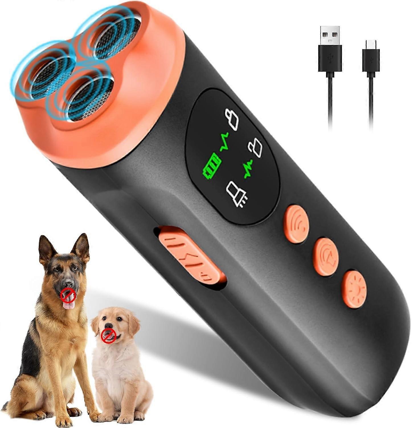 Anti Bark Device for Dog Ultrasonic Stop Barking Deterrent with LED Flashlight