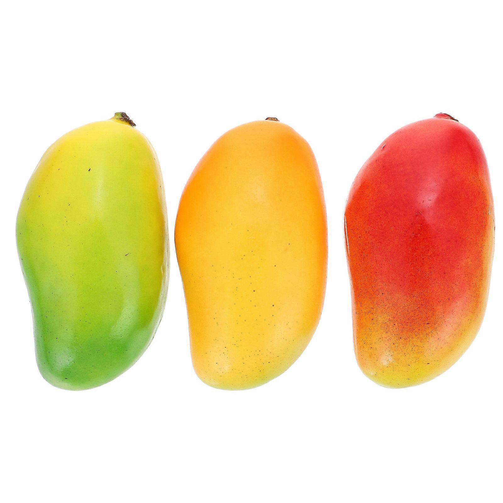 3Pcs Modelos de Mango Artificial Modelos de Frutas Simuladas Modelos de Mango de Espuma Falsa