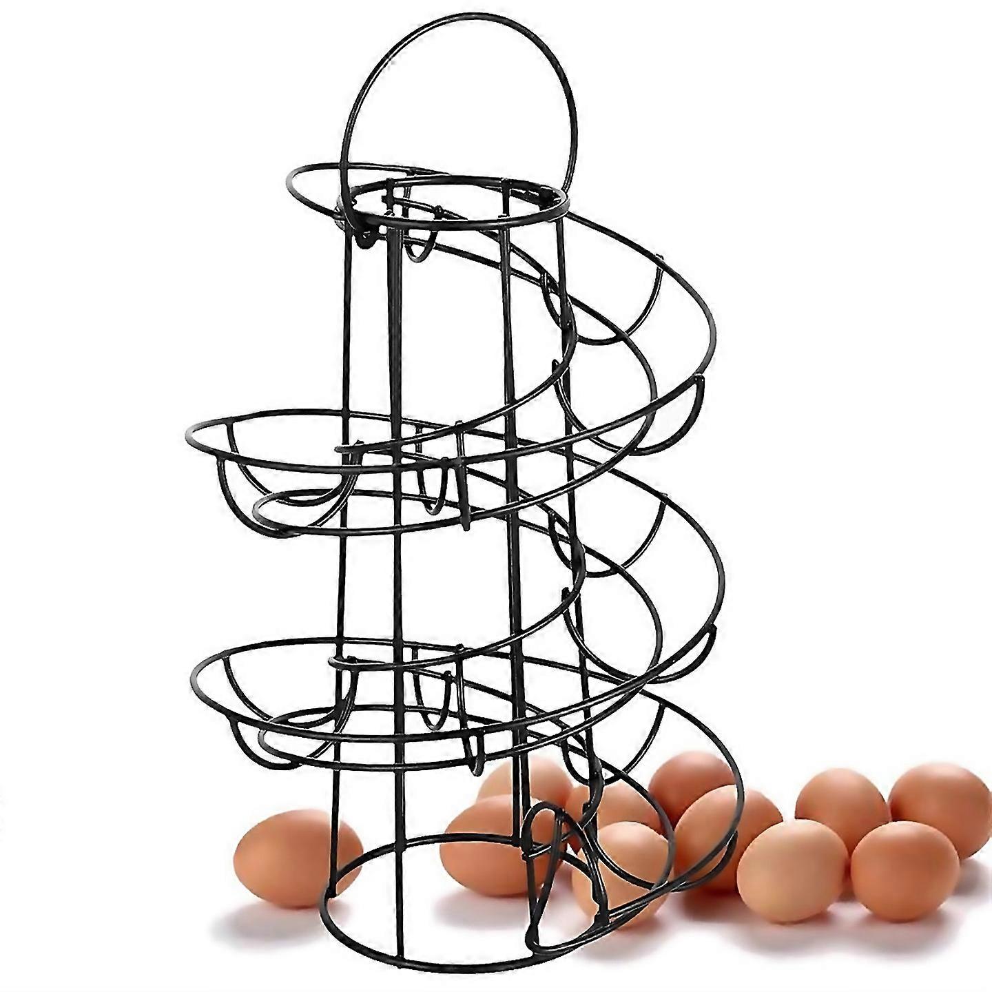 For Kitchen Egg Rack Spiral Egg Basketblack