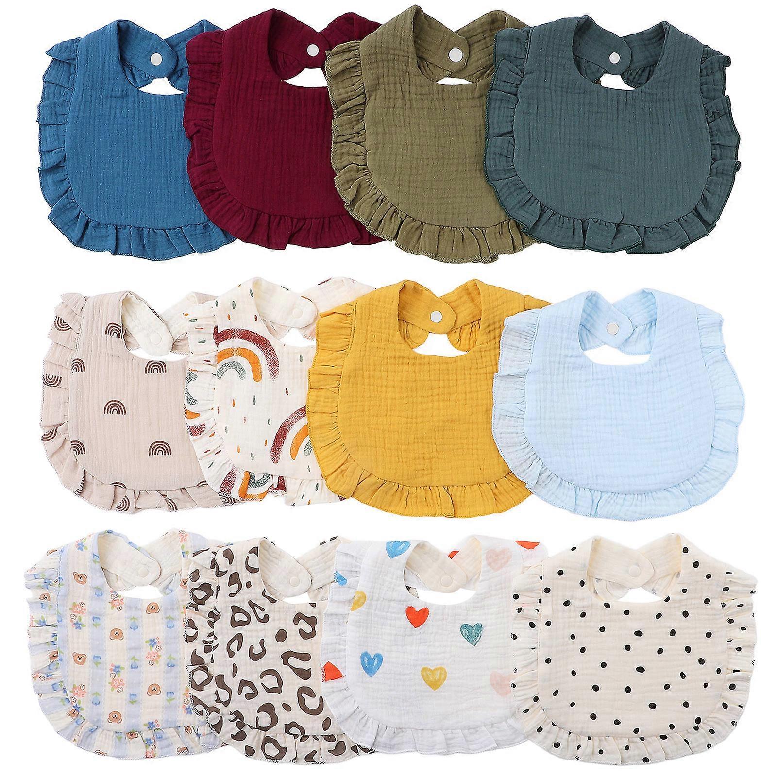 Burp Cloths for Babies Versatile Use Baby Bibs Soft and Gentle Edge 12Pcs