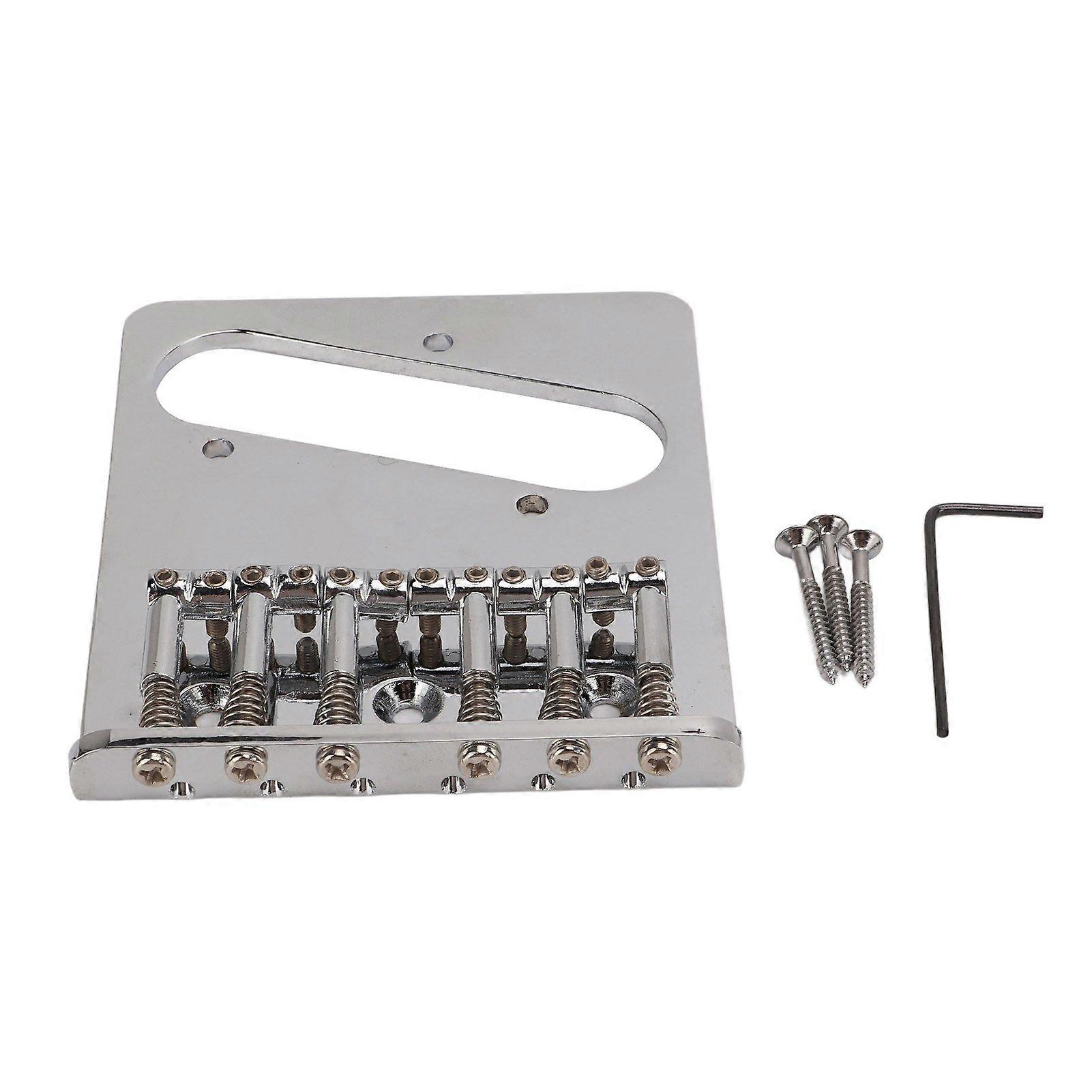 L Shape Guitar Bridge Replacement 6 Saddle Fixing String Pull Plate for TL Electric Guitar
