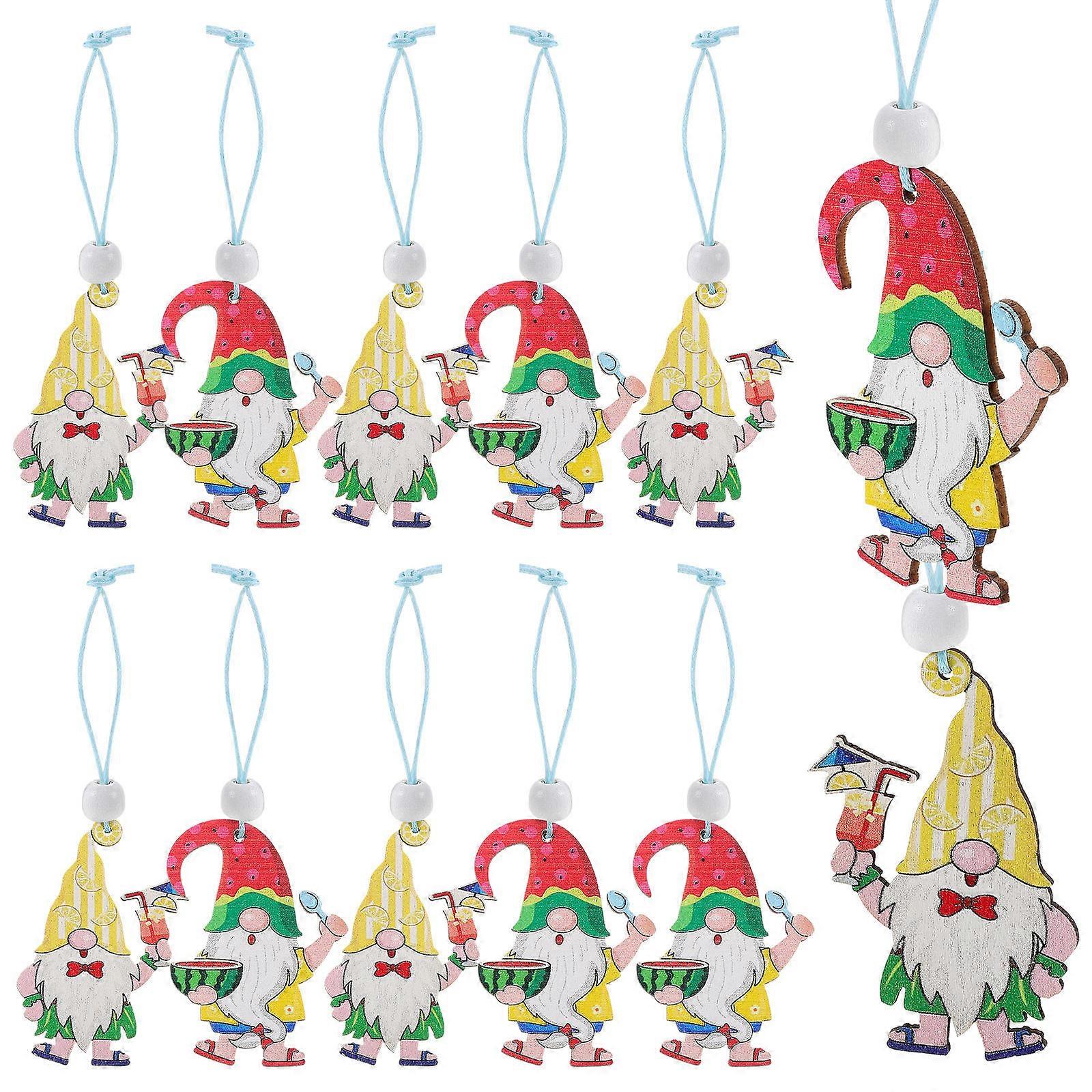 Assorted Color Summer Gnome Cutouts Wooden Decor 3 Boxes Set