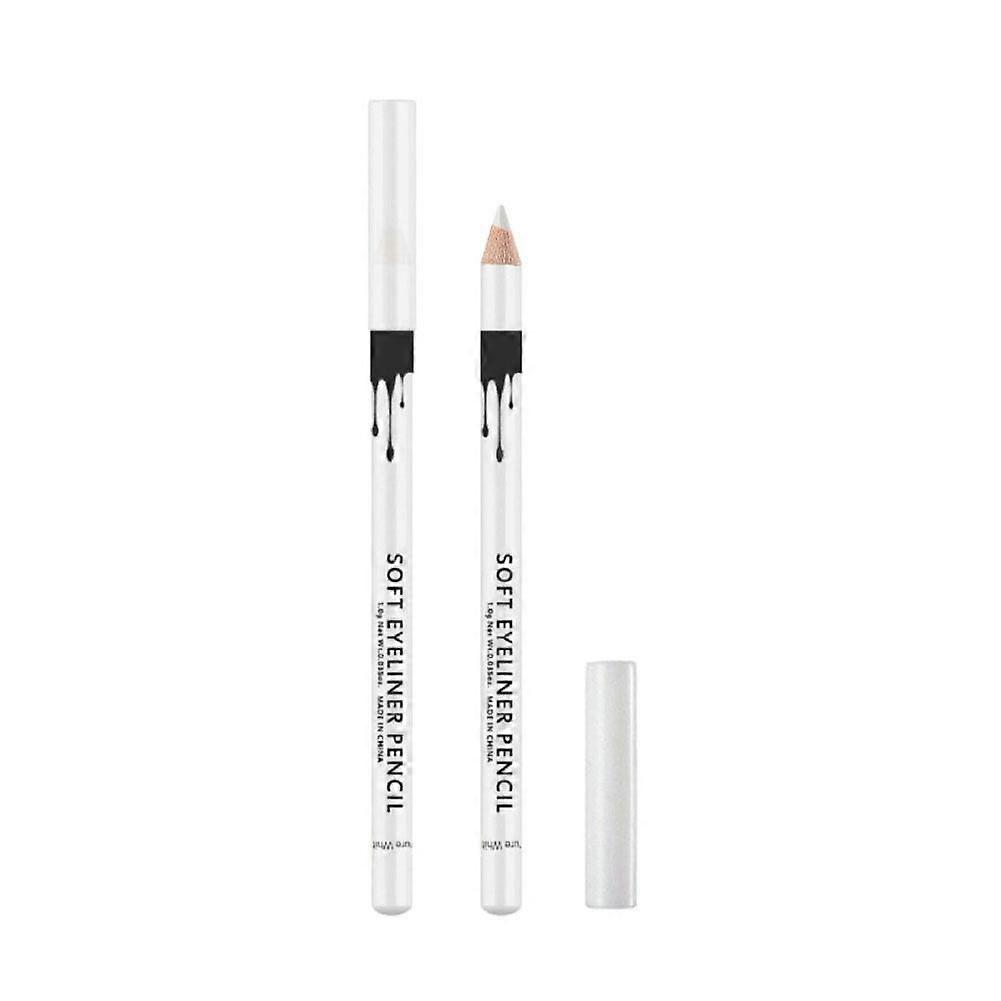 White Eyeliner Pencil Waterproof Long Lasting Smudge Proof High Color Rendering Multi Use Easy Apply All Skin Tones