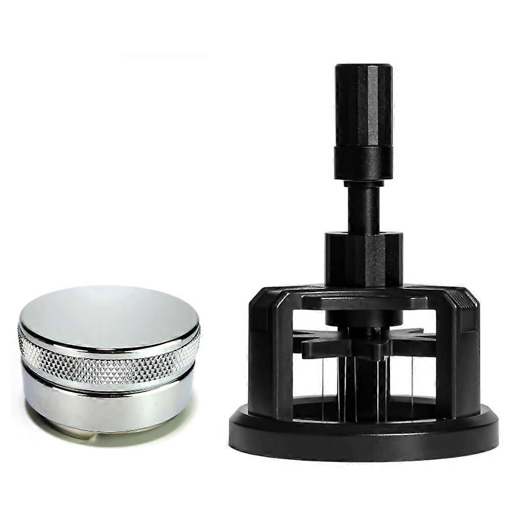 WDT Tool Set Espresso Coffee Stirrer Distributor 58mm Adjustable Depth Espresso Stirrer Tool Rotary Coffee Powder Needle