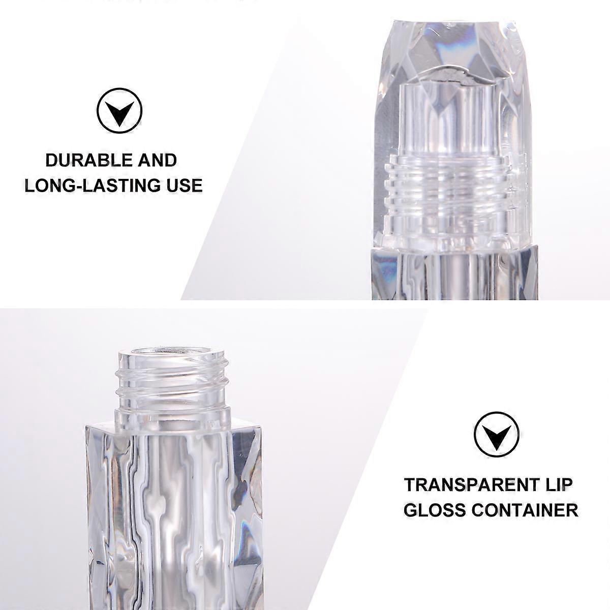 Lip Gloss Tube Mini Empty Lip Container for Lip Balm Transparent Acrylic for Daily Usage 5Pcs
