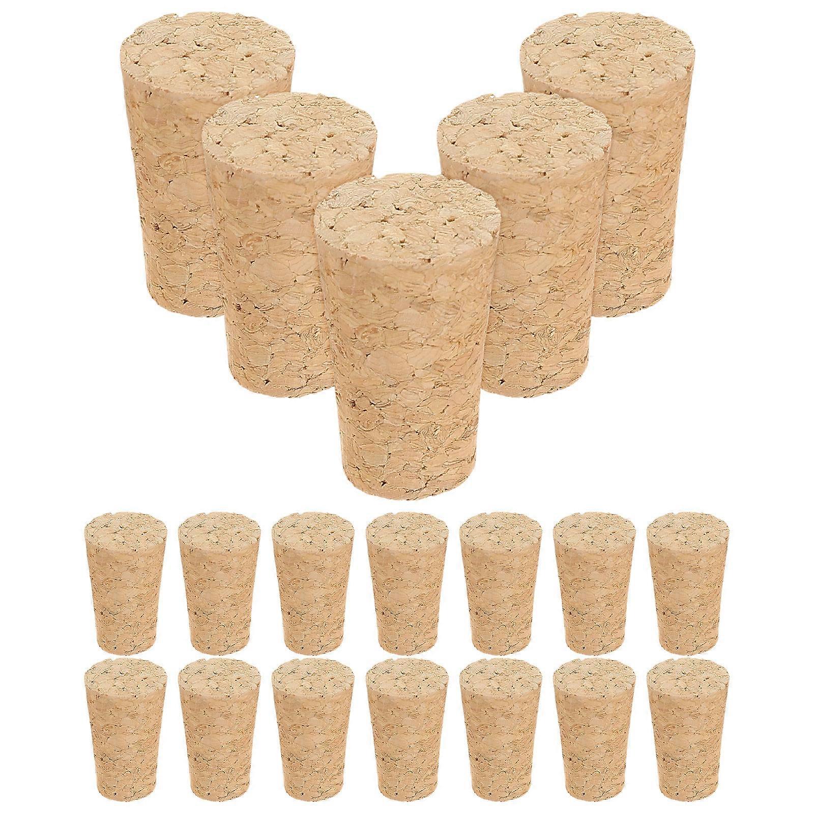 Wine Preservation Corker For Wine Bottles Wood Material Cone Shape 1.4×0.8×0.8in Elegant Design Reusable 20Pcs