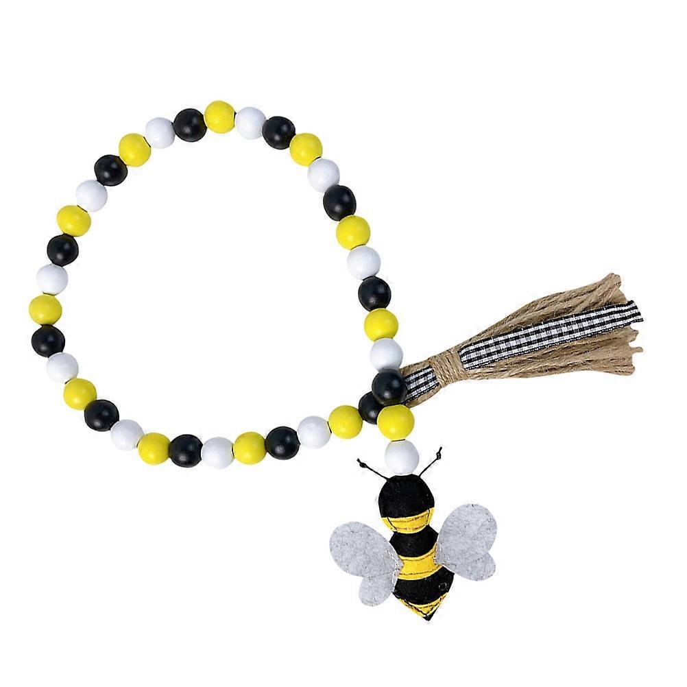 Bee Festival Wood Bead String Hanging Decor for Decor Tassel Ornament