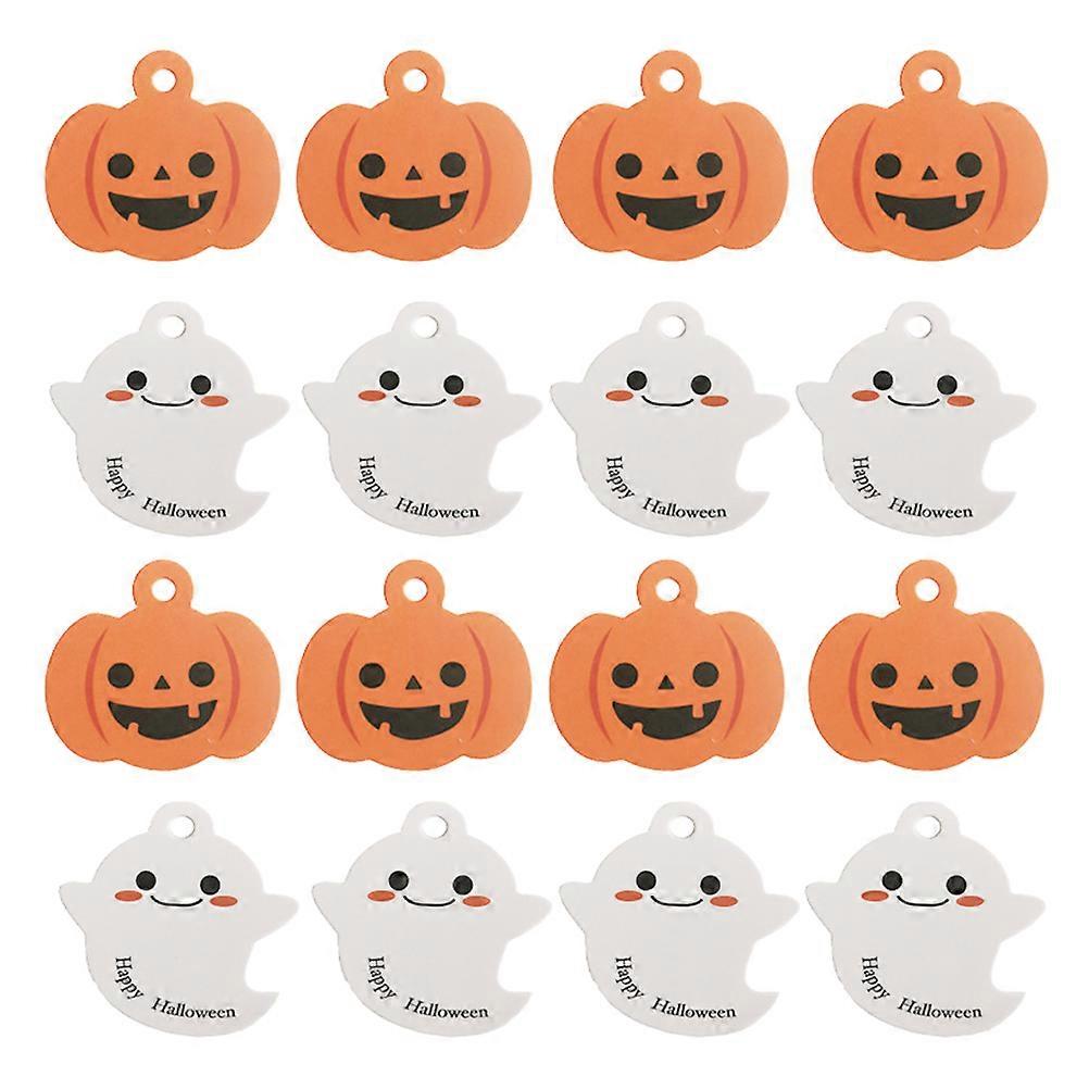Halloween Hangings Paper Pumpkin and Ghost Hanging Tags with 2Pcs