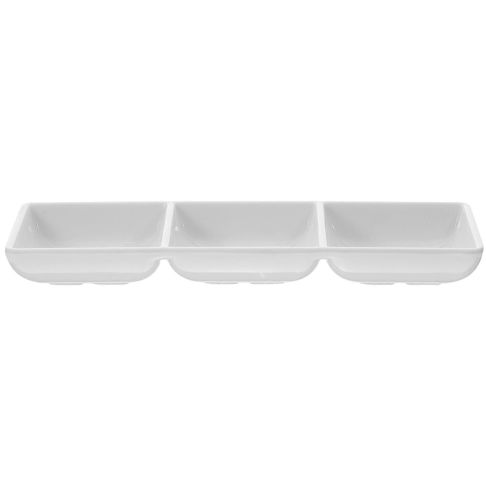 Three-Grids Sauce Dipping Holder 2Pcs Snack Serving Dish For Restaurant Use Small Easy To Clean Food Hygiene
