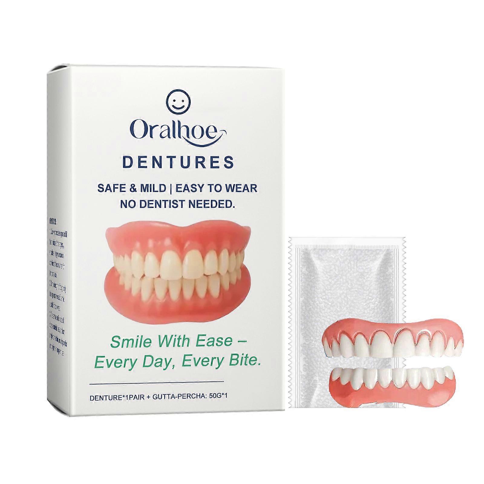 Silikoneprotesesæt forbedrer dit smils skønhed og får dig til at smile behageligt. Protesesæt 1