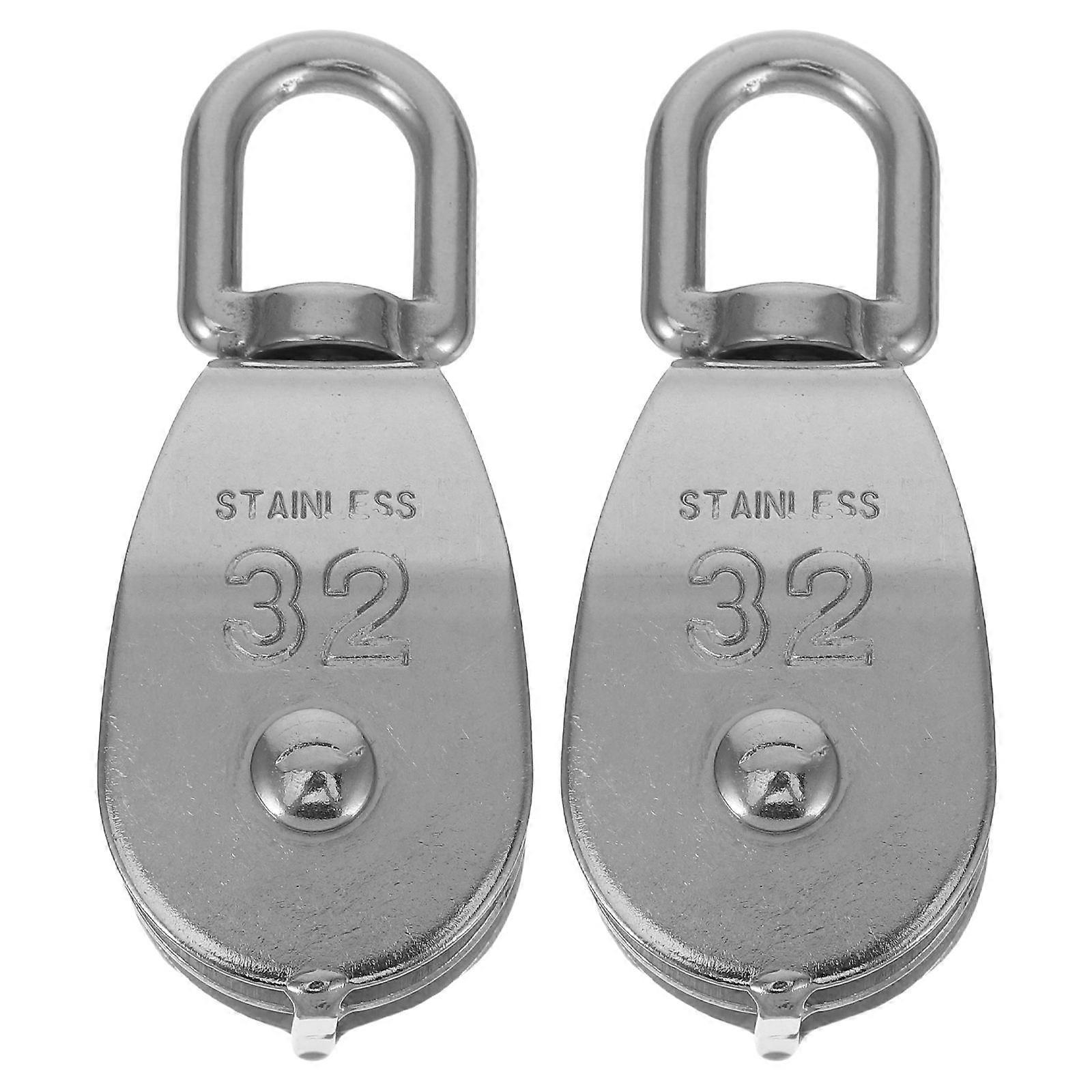 Double Wheel Roller Cable Pulley Attachments for Lifting 2Pcs Gym Blocks