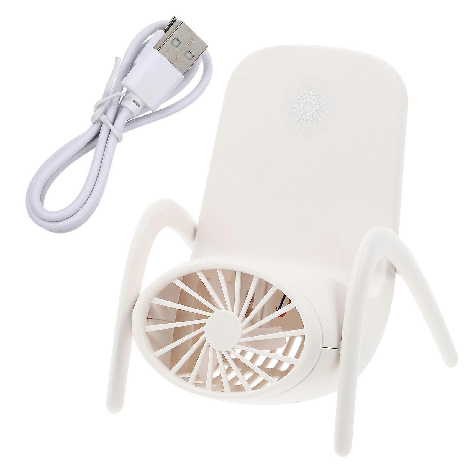 Portable Fan for Phone Multi-function Cooling Device Indoor Use White 1Pc