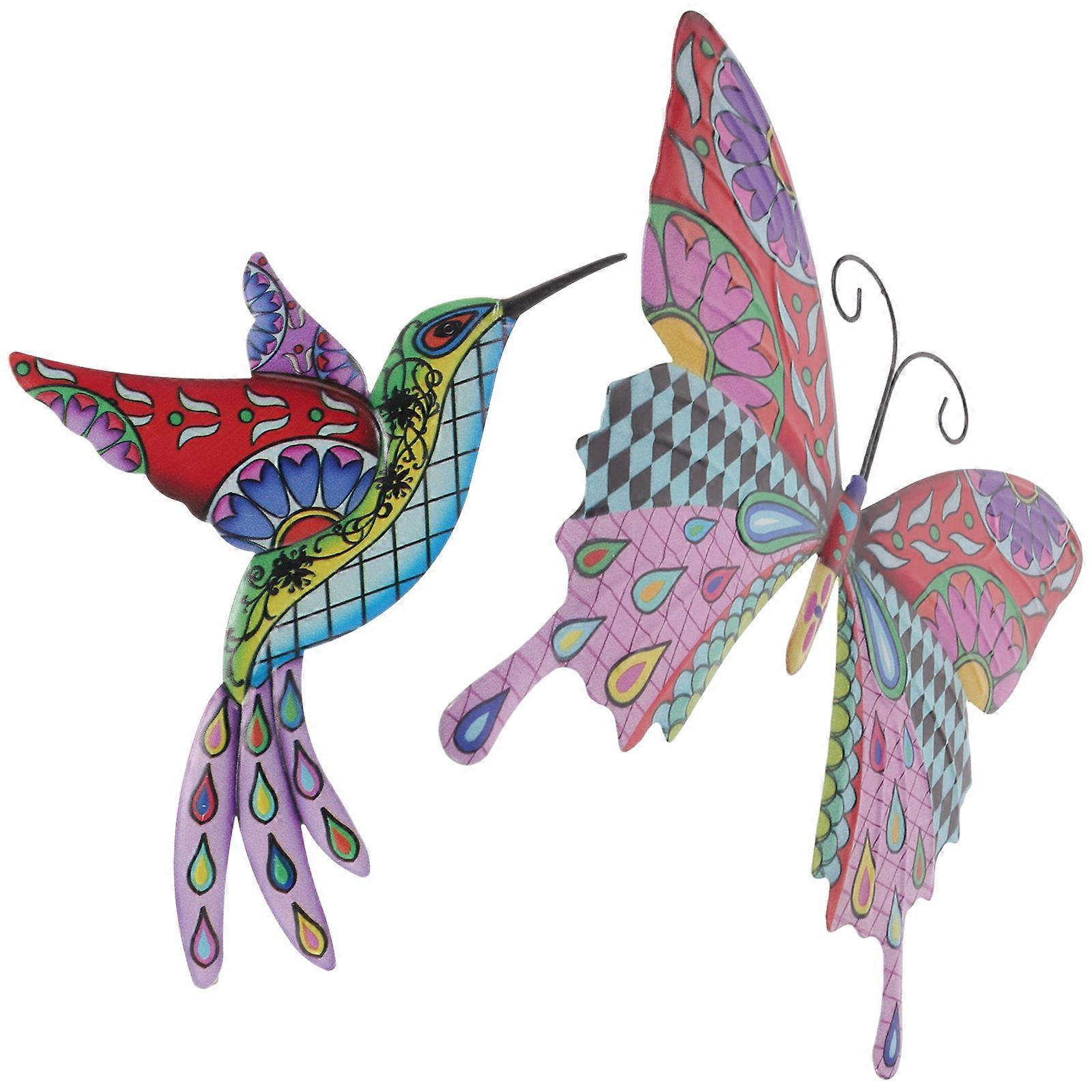 Assorted Color Metal Butterfly Sculpture Wall Hanging 4 Sets Ideal For Decorative Home And Garden Spaces