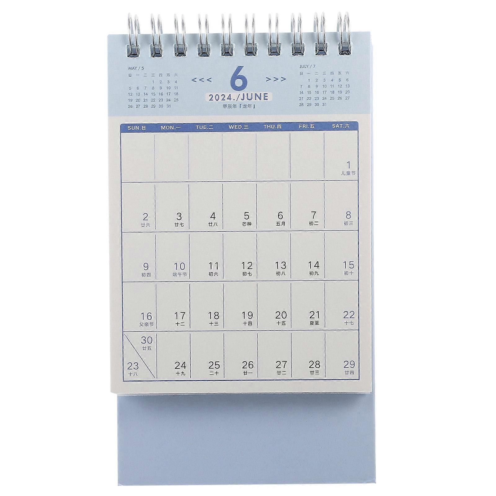 Blue Tabletop Calendar Desk Calendar for Home and Office 4Pcs Paper