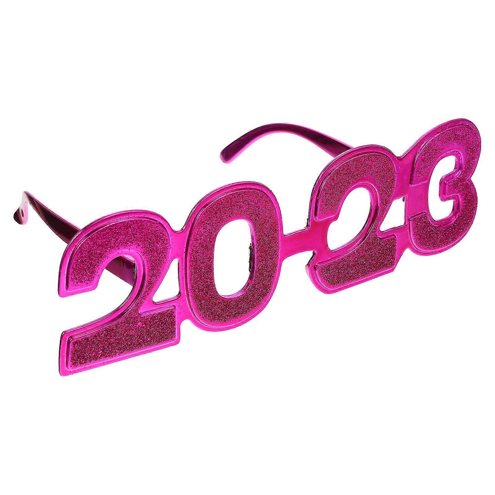 New Year Party Photo Props 1Pair Rosy Pc Material for Party Use with Unique 2023 Design