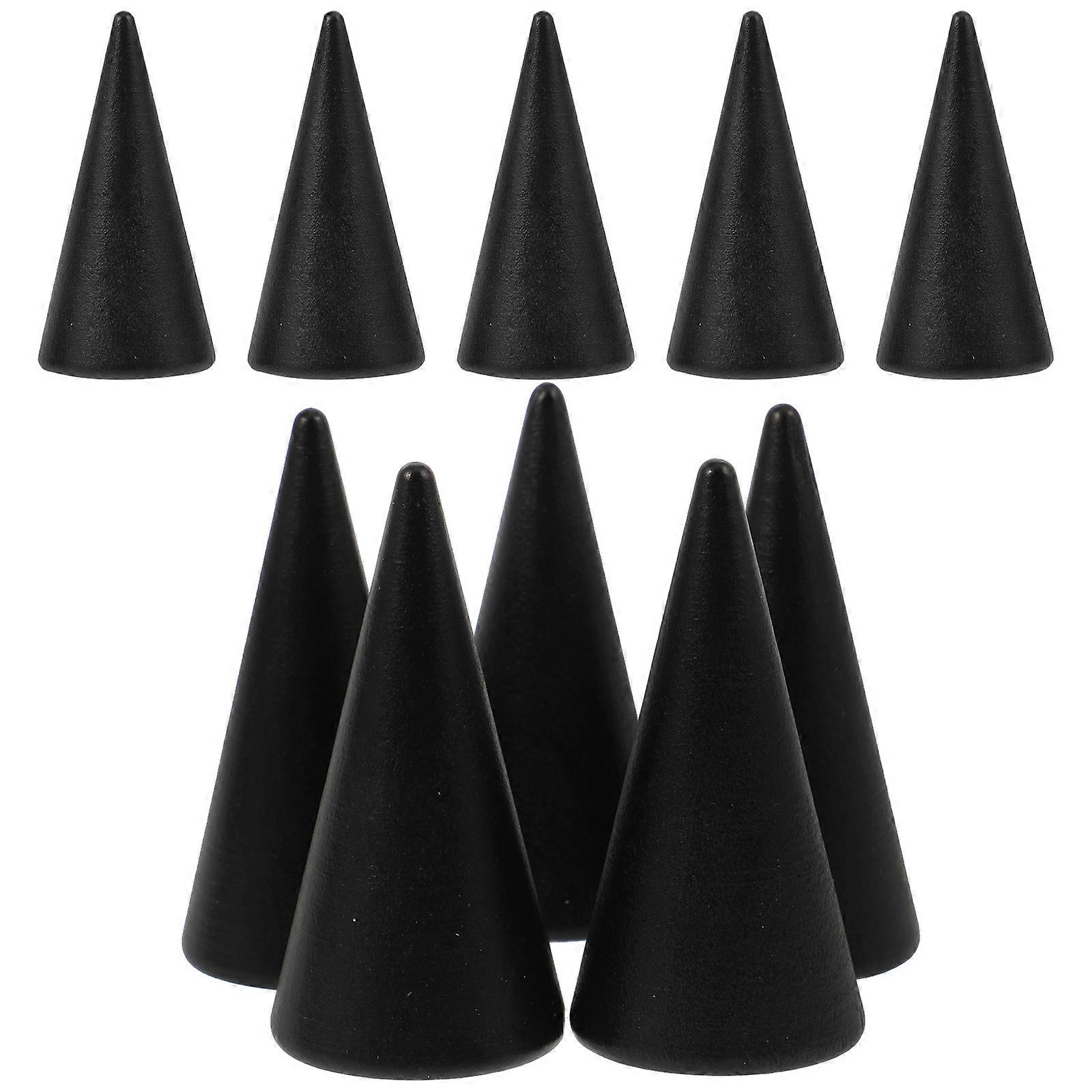 DIY Cone Craft Wooden Cone Shape Accessories 20Pcs Coffee Color