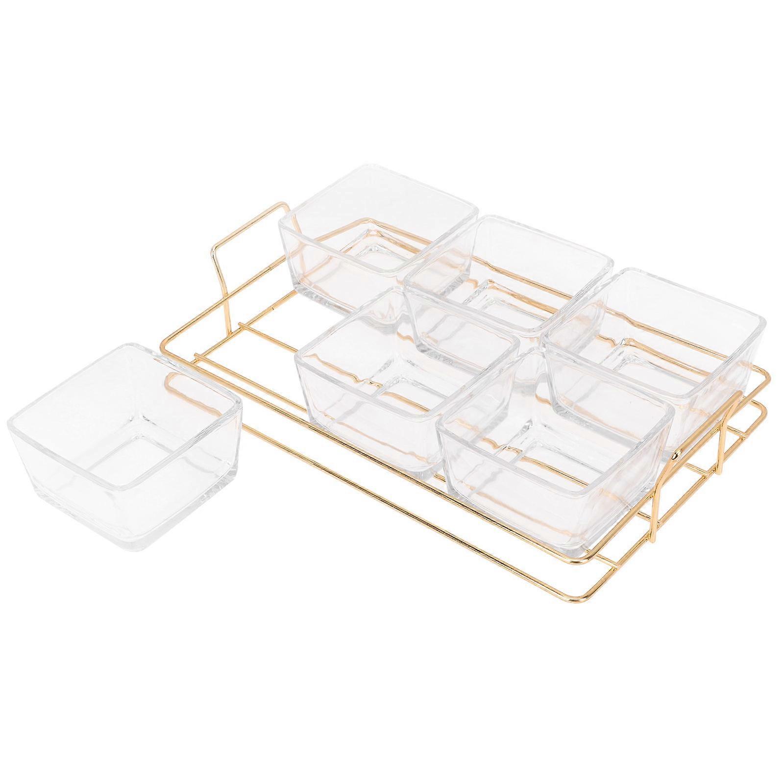 Fruit Tray Divided Serving Tray For Entertaining 28x19cm Rectangular Transparent Storage 2Set