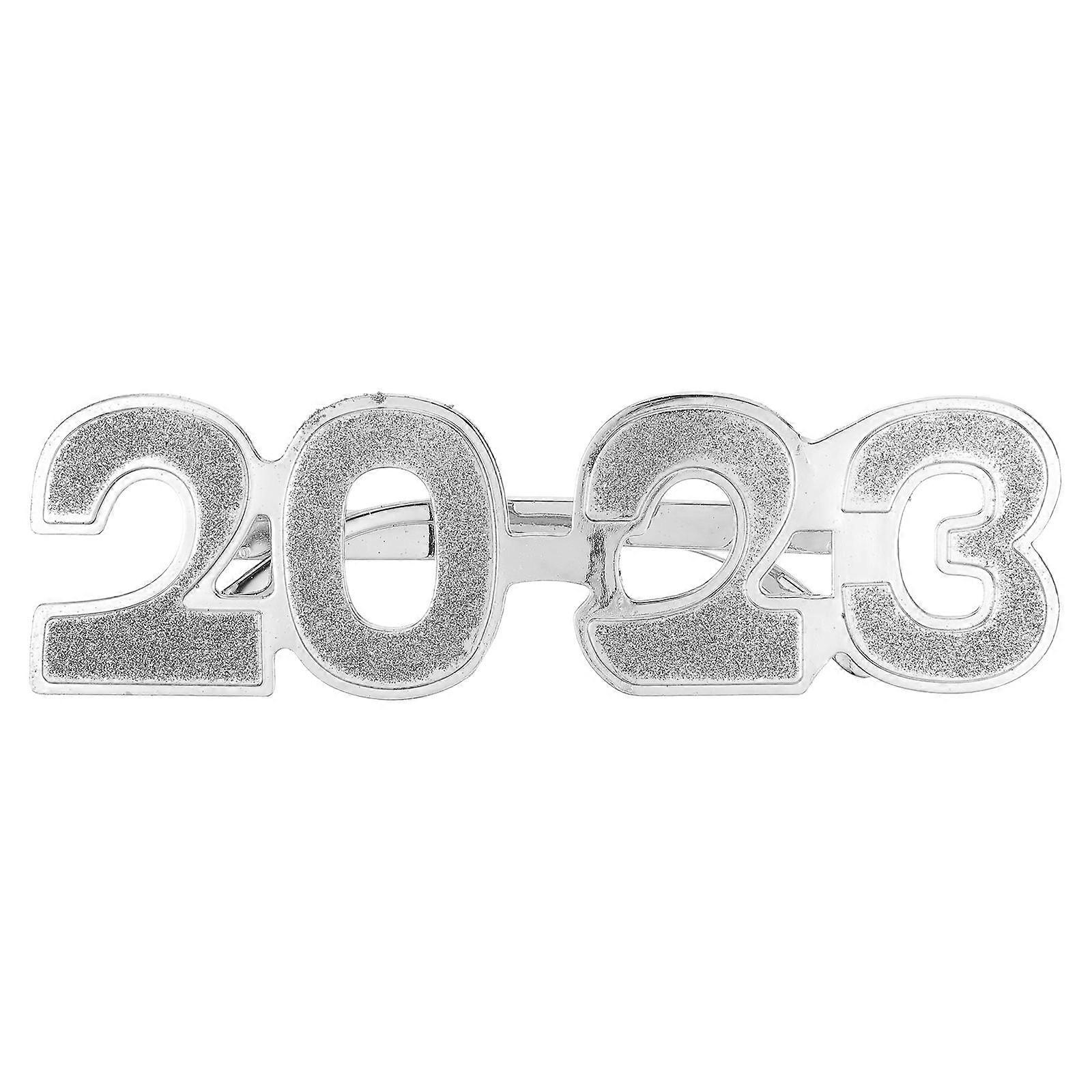 Funny Number Glasses Party Eyeglasses for New Year Event 5Pairs Silver