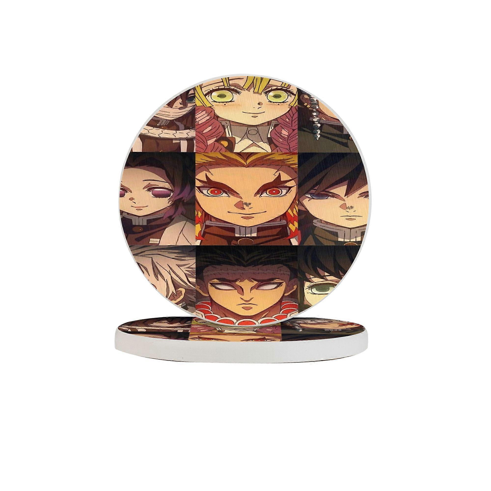Demon Slayer Absorbent diatomaceous earth coaster, odorless diatomaceous earth non-slip insulation protects the table top from damage One Size