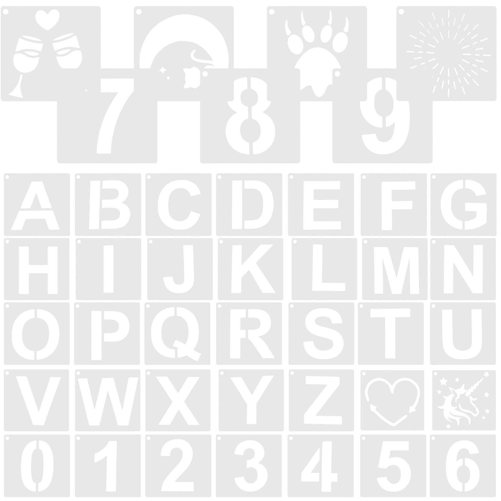 Painting Stencils 126 Pcs Number And Pattern Templates For Festivals And Daily Use In Square Shape Flexible Design
