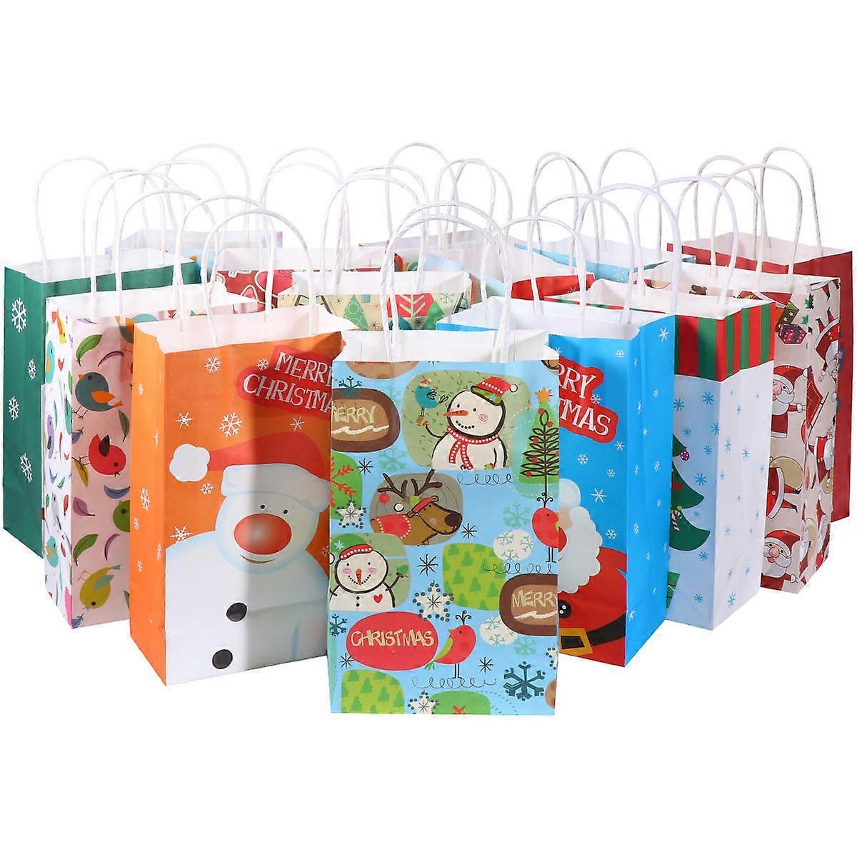 Christmas Gift Kraft Handle Bag for Storage 28Pcs Assorted Color