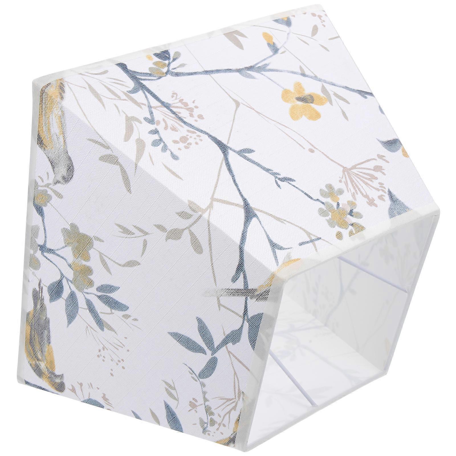 E27 Drum Lamp Shade Multi for Decor Featuring Bird Printed Charm, Durability and Metal Fabric