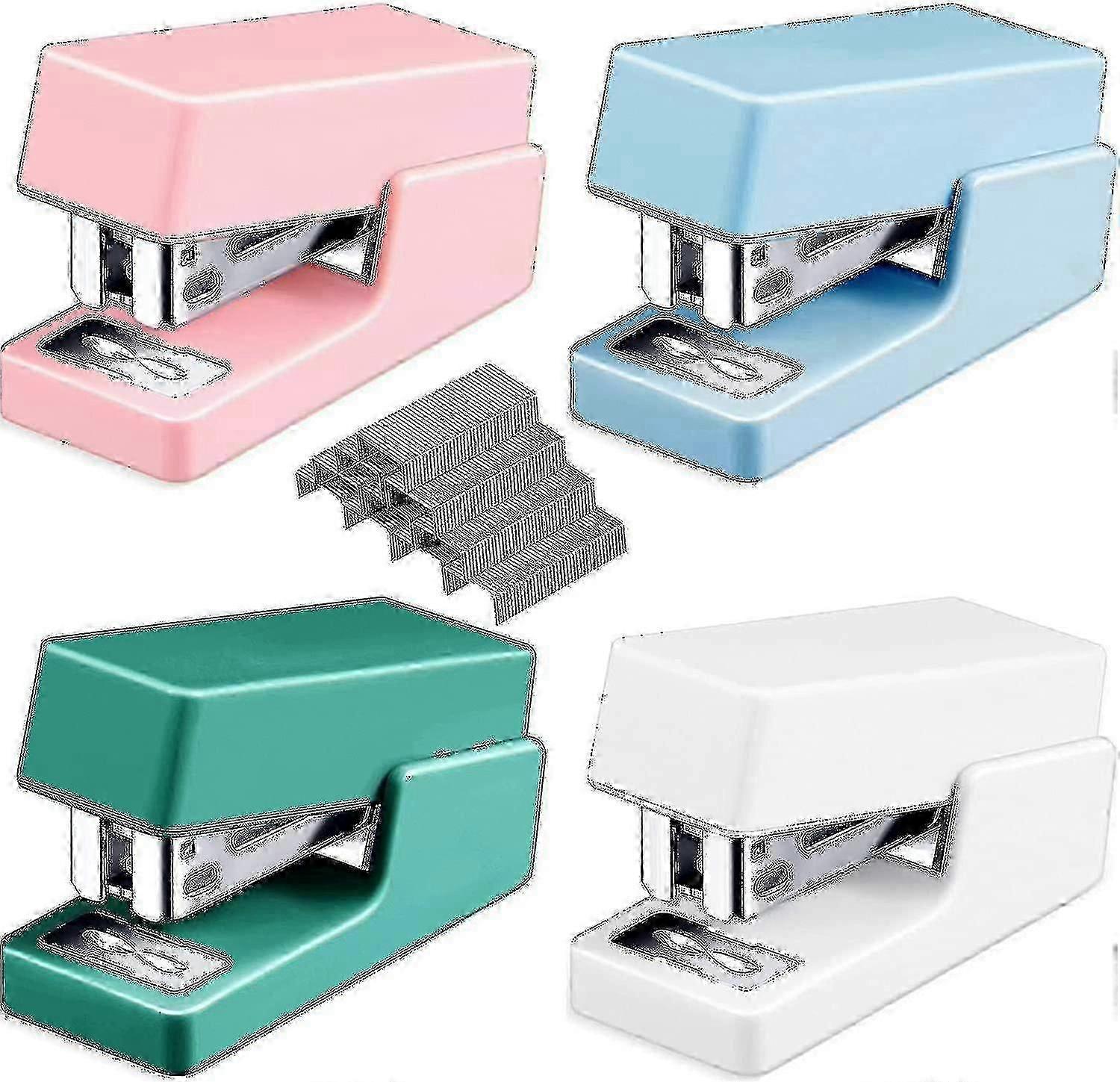 4 Pieces Small Staplers Mini Stapler With Staples Assorted Color Small Stapler With Staples Colorful Tiny Stapler Cute Portable Stapler Stationery Off