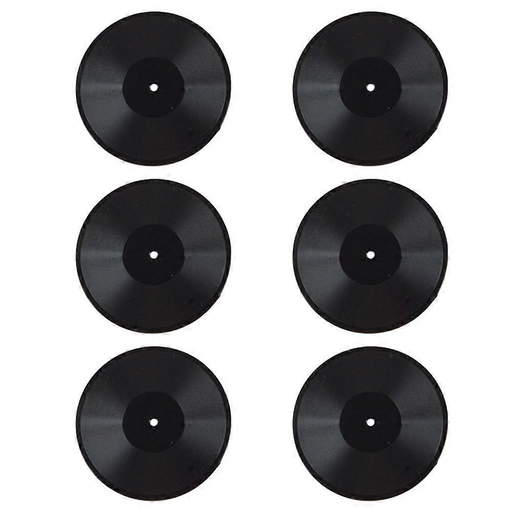 Miniature Record Prop Decoration for Mini House 12Pcs Black Plastic