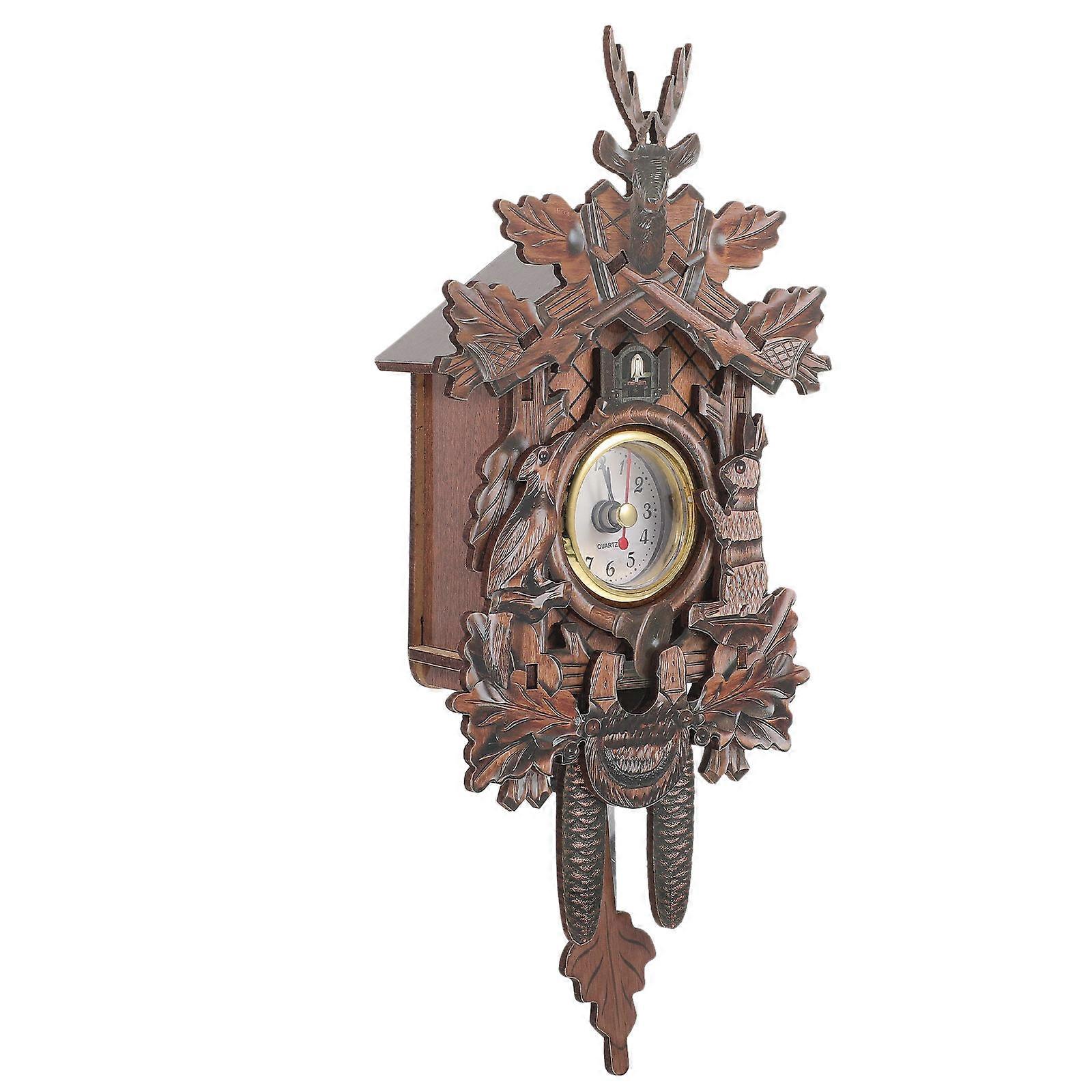 Wooden Pendulum Wall Clock for Office 5Pcs Elegant Wall Hanging Clock