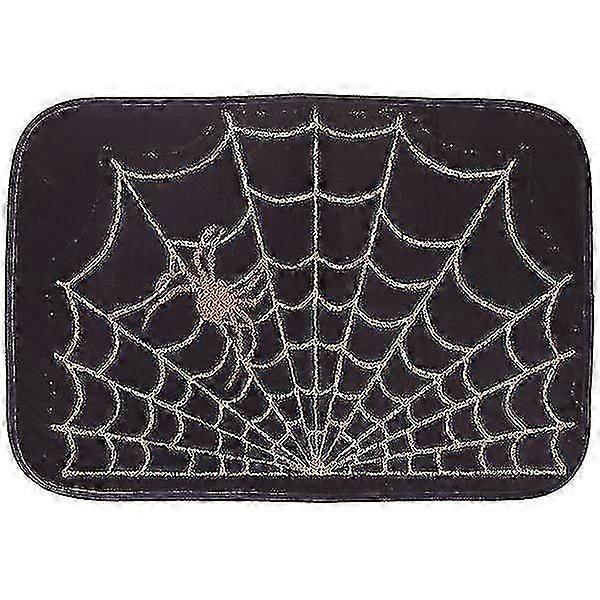 Floor Mat Spider Web Pattern Bathroom Mat Halloween Decoration Front Door Mat