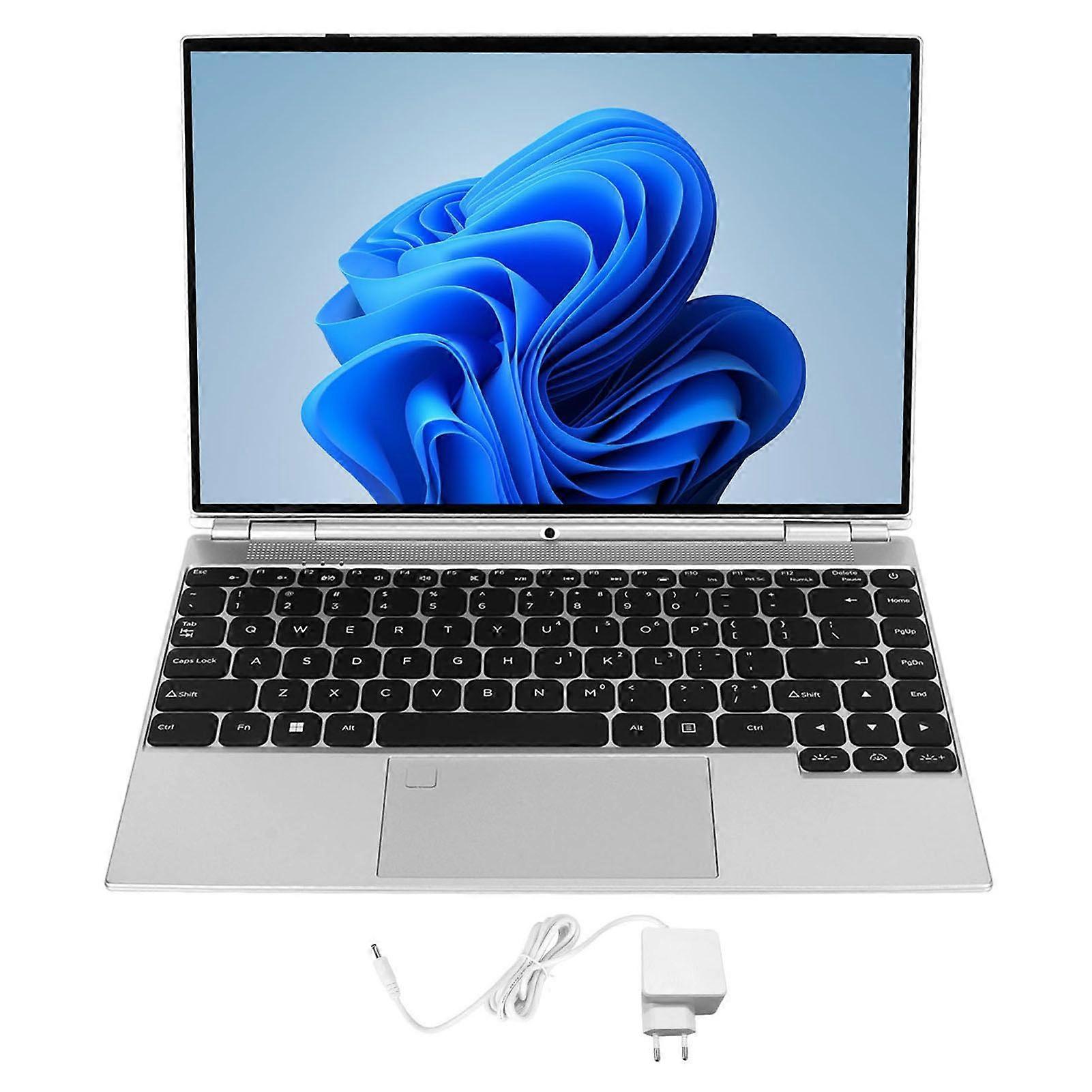 14 Inch Laptop Touch Display 16GB RAM Fingerprint Reader Quad Core RGB Backlit Tablet Laptop for Office Travel 100240V 16GB RAM 256GB ROM EU Plug