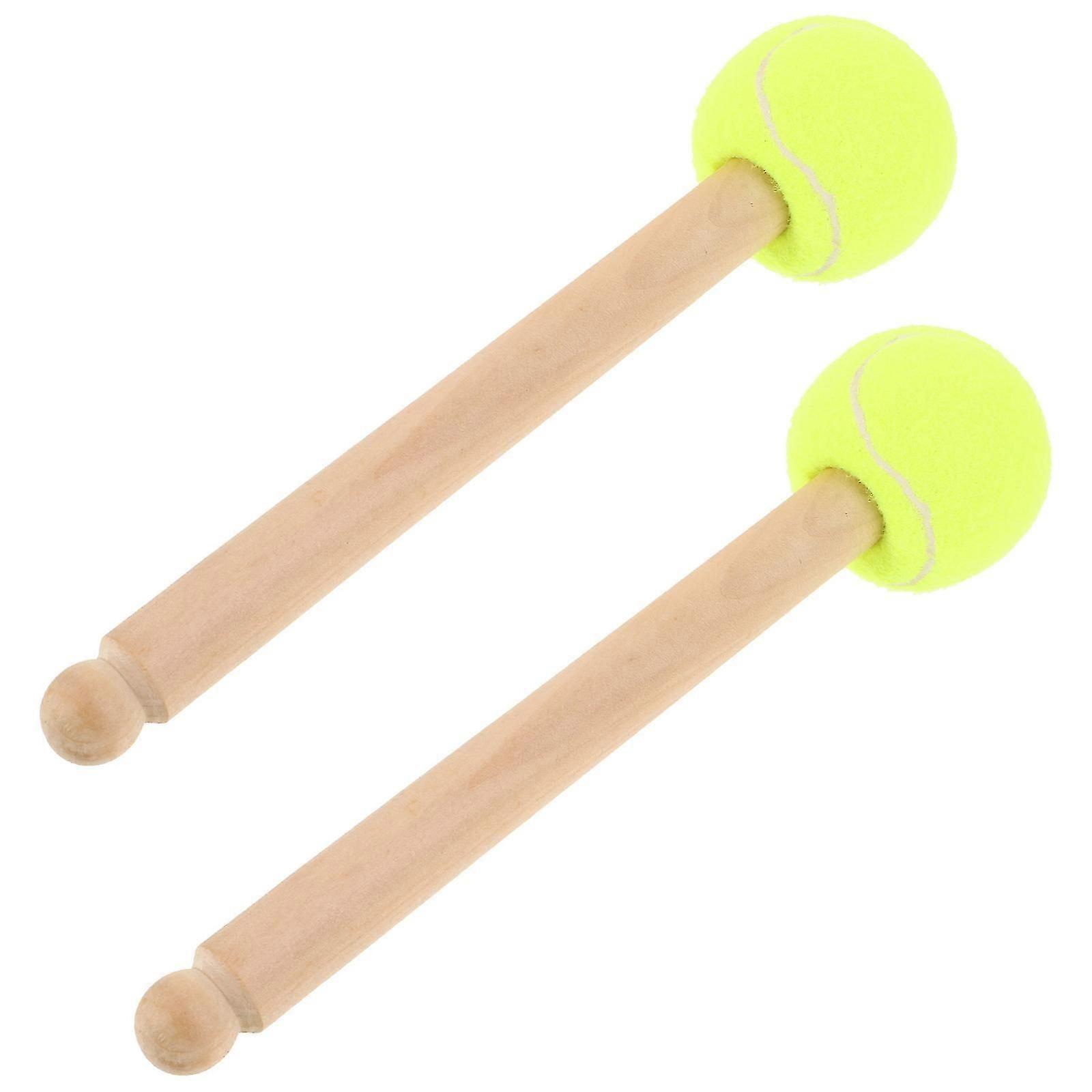 Green Drum Mallet with Comfortable Wooden Handle and Felt Head for Performance 2pcs
