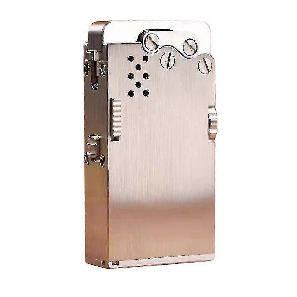 Wdmart-us Advanced Food Grade Stainless Steel Automatic Kerosene Lighter Oil Soft Flame Lighter Metal Open Flame Lighter