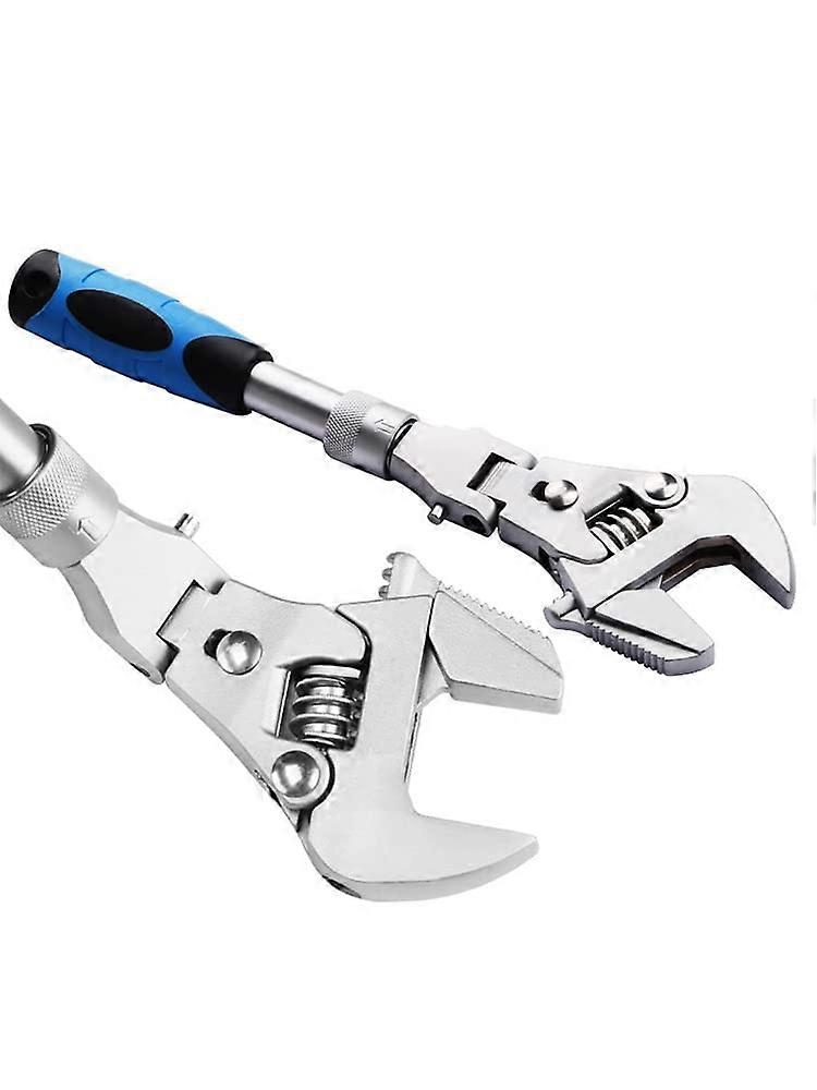 Adjustable Wrench 5-in-1 Retractable Folding Ratchet Tool for Hydropower, Bathroom, and Air Conditioner Use