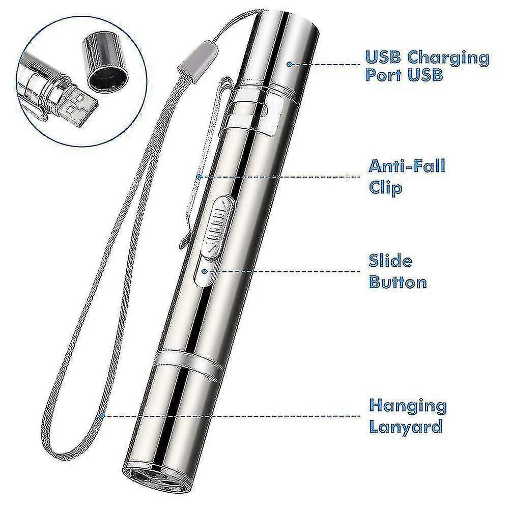 USB Wiederaufladbar LED Pointer Katzen Hund Spielzeug Haustier LED Light Licht Pointer