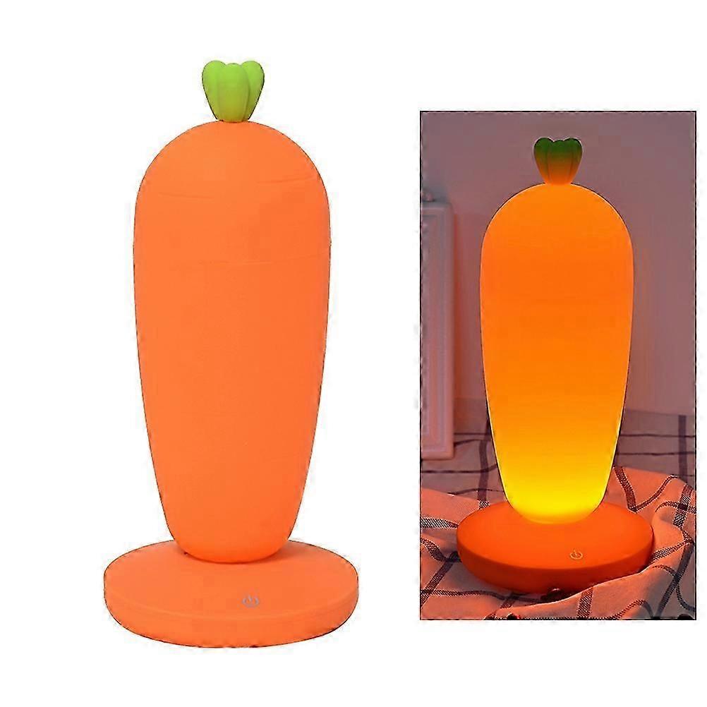Lampka nocna LED z akumulatorem, mini lampka USB, przenośne oświetlenie do domu i biura (pomarańczowa marchewka)_c*