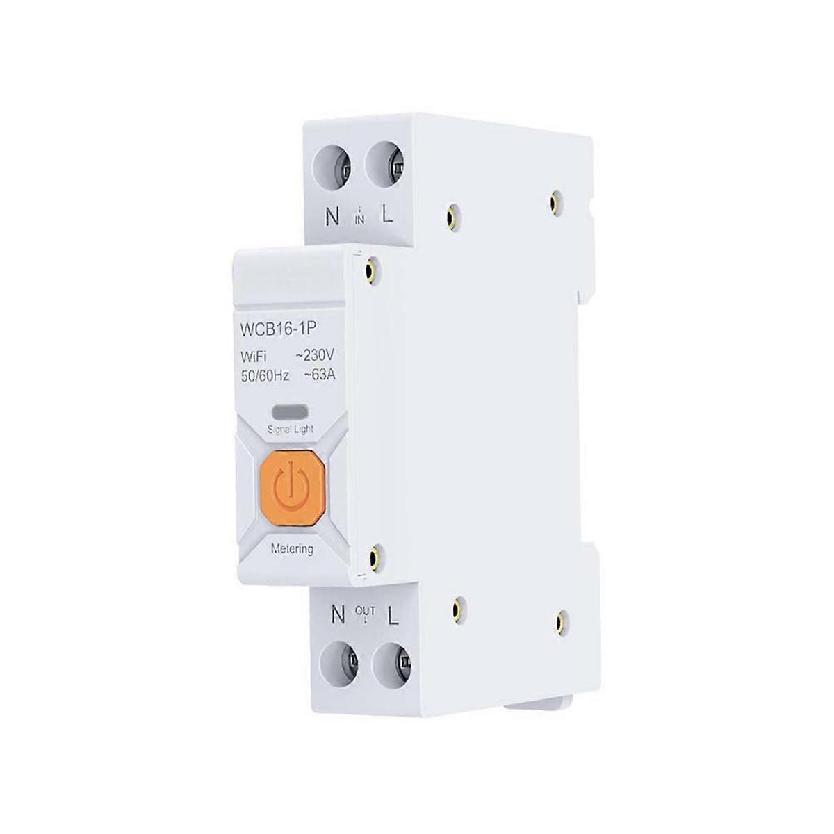 Tuya WiFi Smart Circuit Breaker Switch 63A 1P Smart Life App Timer Module Support Home Voice Control