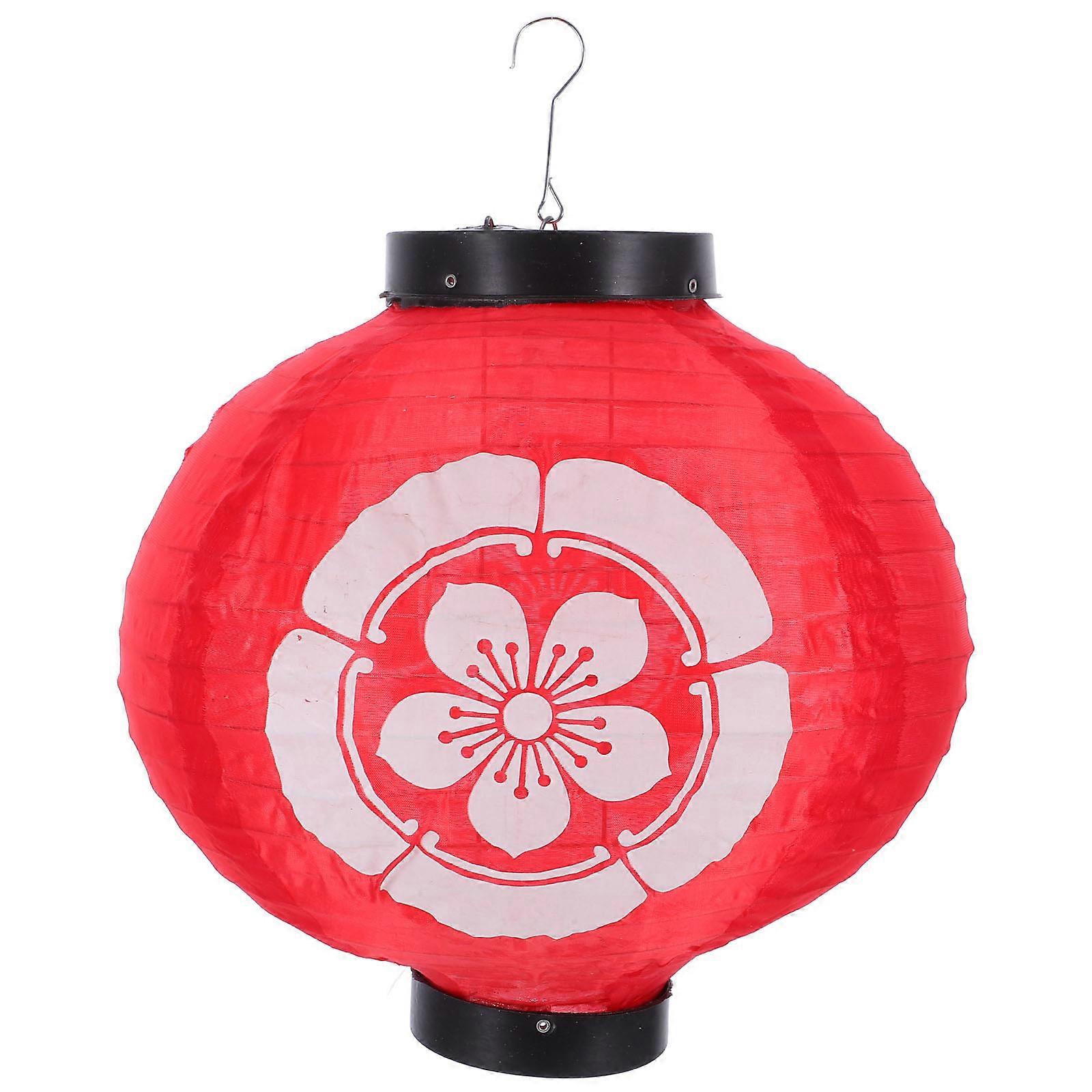 Hanging Lantern Japanese Style Lantern for Decoration Red Fabric Material