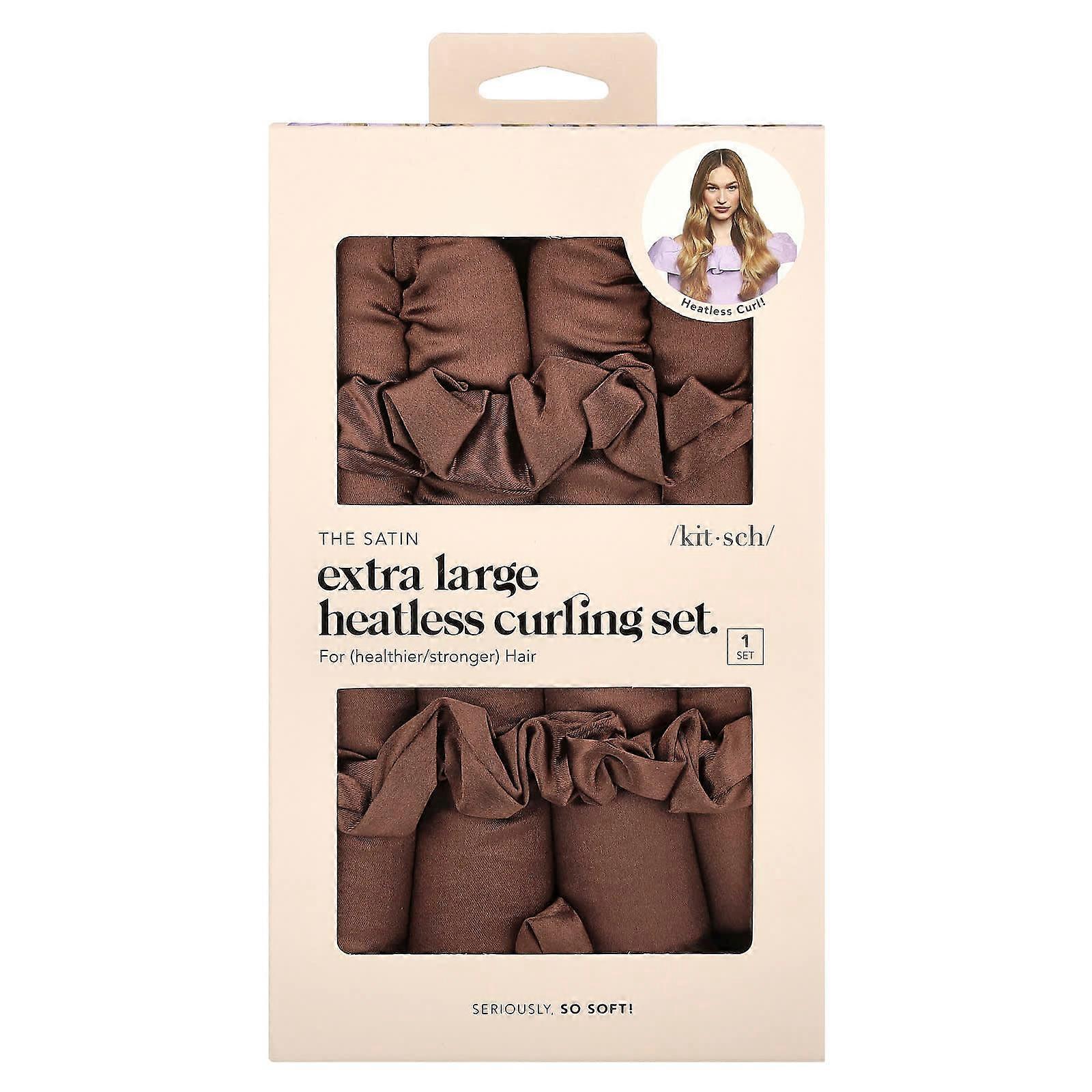The Satin Heatless Curling Set, Extra Large, Chocolate, 1 Set