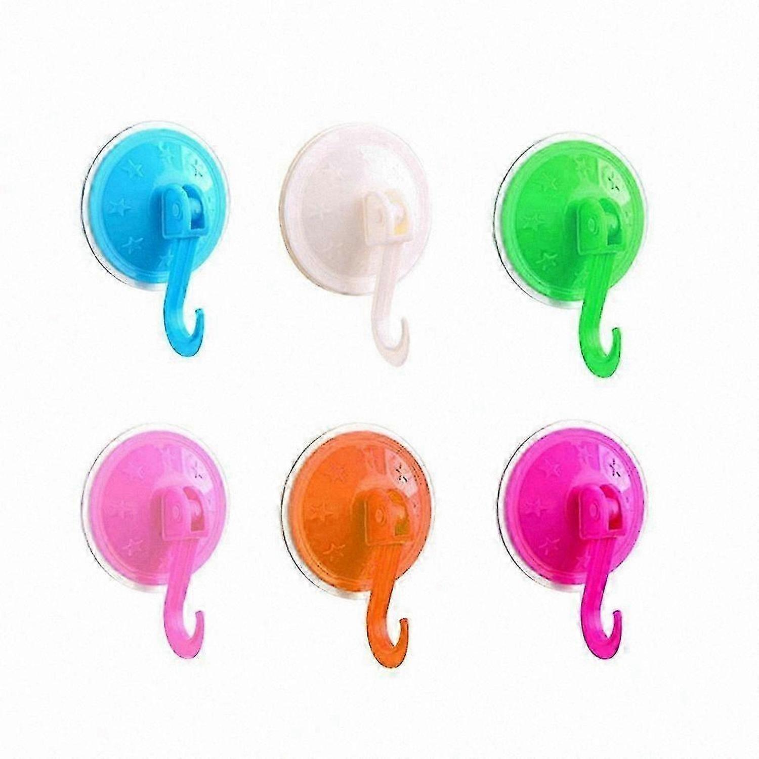 6-Pack Heavy-Duty Suction Cup Hooks for Smooth Surfaces