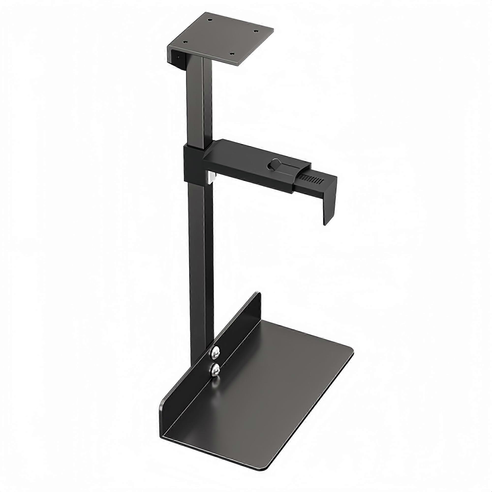 Under Desk And Wall Computer Mount Height And Width Adjustable, 46 Lbs Capacity Black CPU Tower Holder