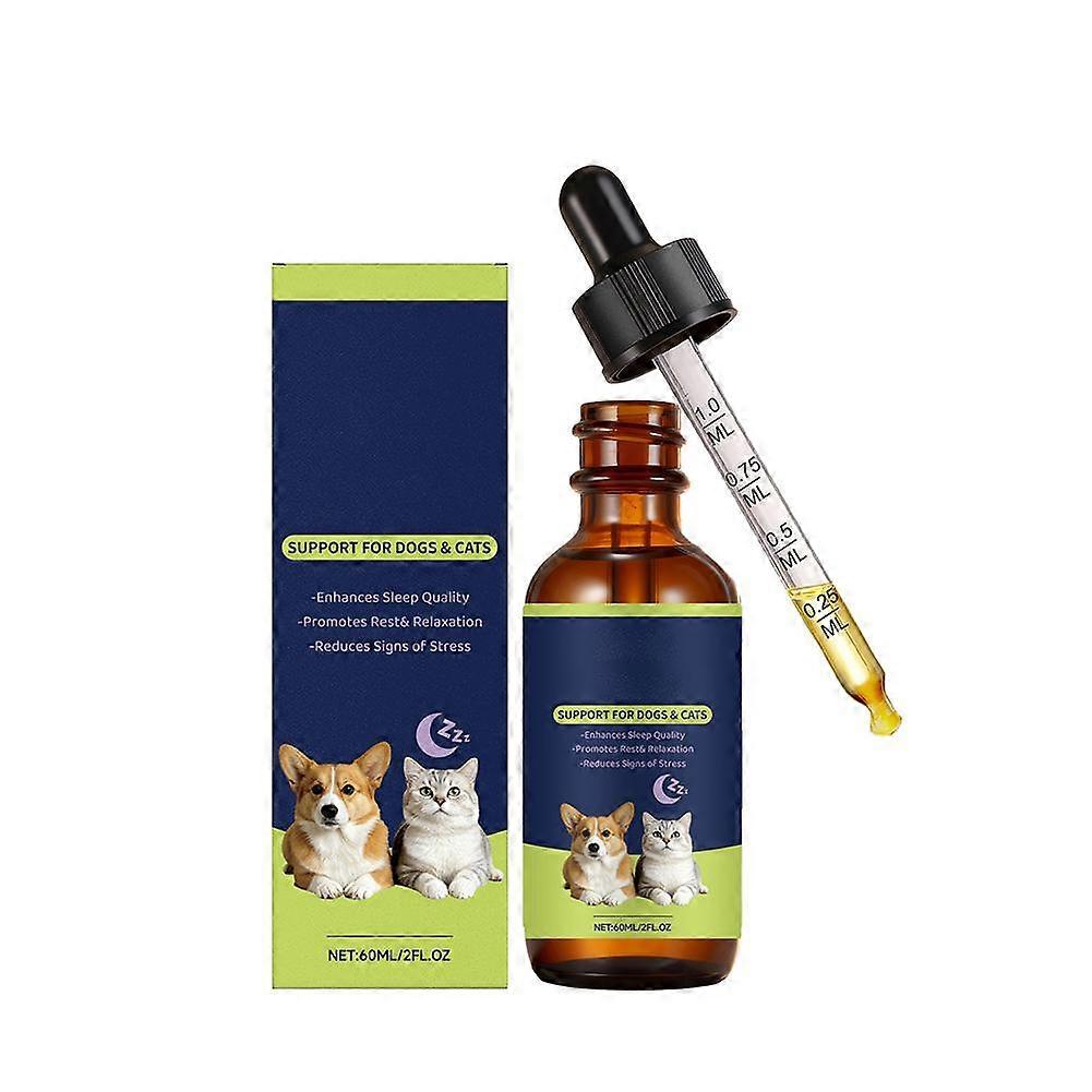 Pet Sleep Drops with Valerian Root and Formelatonin for Cats and Dogs 60ml Natural Relaxation Aid