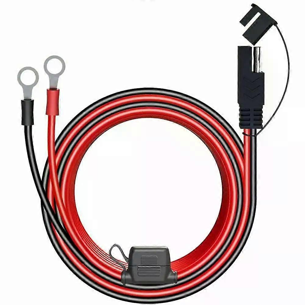 12V Quick Release SAE Cable With Fuse Terminal O Connector Battery Charger Extension Adapter Wire 16AWG Terminal