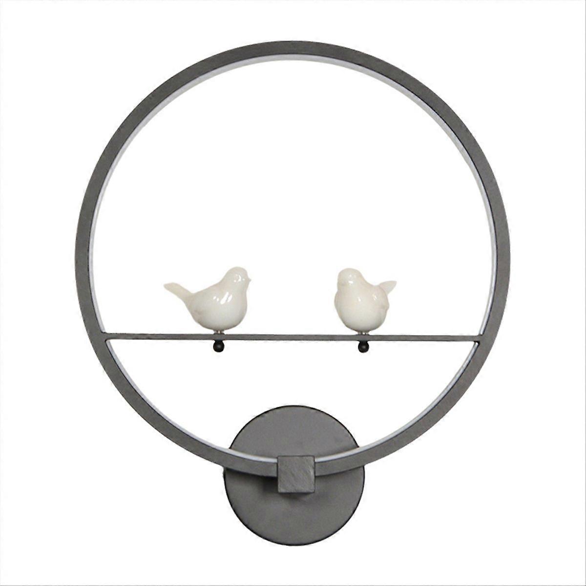 18W 3000K Warm Light Two Birds Ring LED Wall Lamp Black