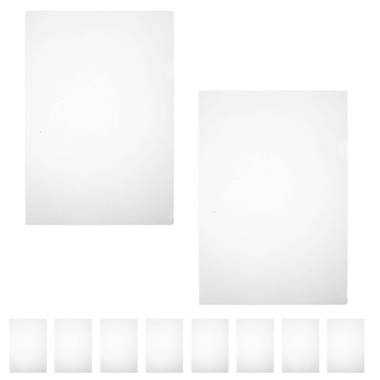 24pcs A4 L-Shaped Pocket Folder - Transparent File Holder Plastic Document Sleeve For Office Paper Storage - Binder Organization