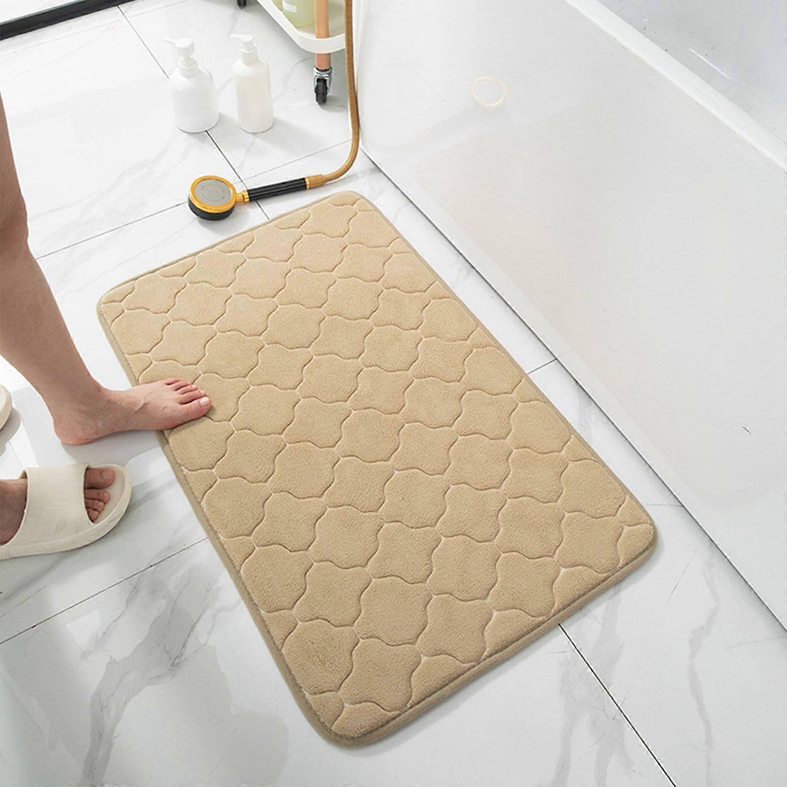 Extra Soft Absorbent Bath Rug, Non-Slip Bathroom Floor Mat with Memory Sponge Pad, Machine Washable – Compatible with Standard Sizes