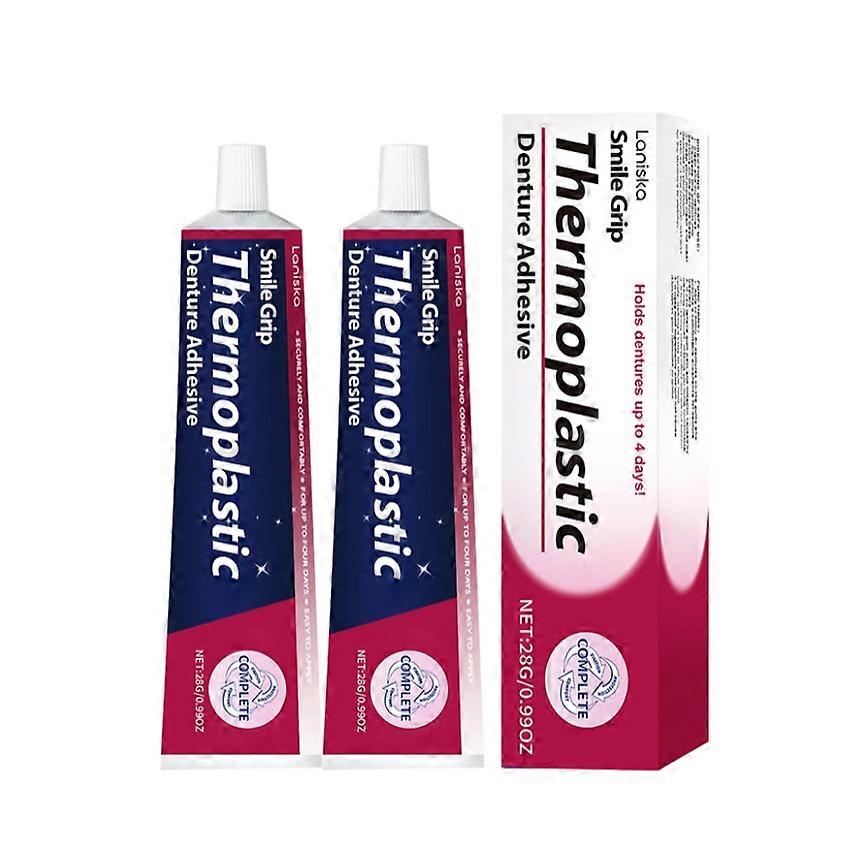 Thermoplastic Denture Adhesive, Refits and Tightens Loose Upper and Lower Dentures and Partials | Non-Glue Adhesive