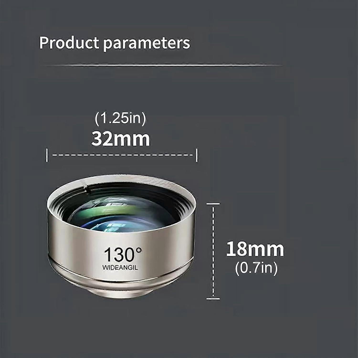 Phone Camera Lens 130 Degree Wide Angle With Fast Release Clip Anti Distortion For Most Mobile Devices