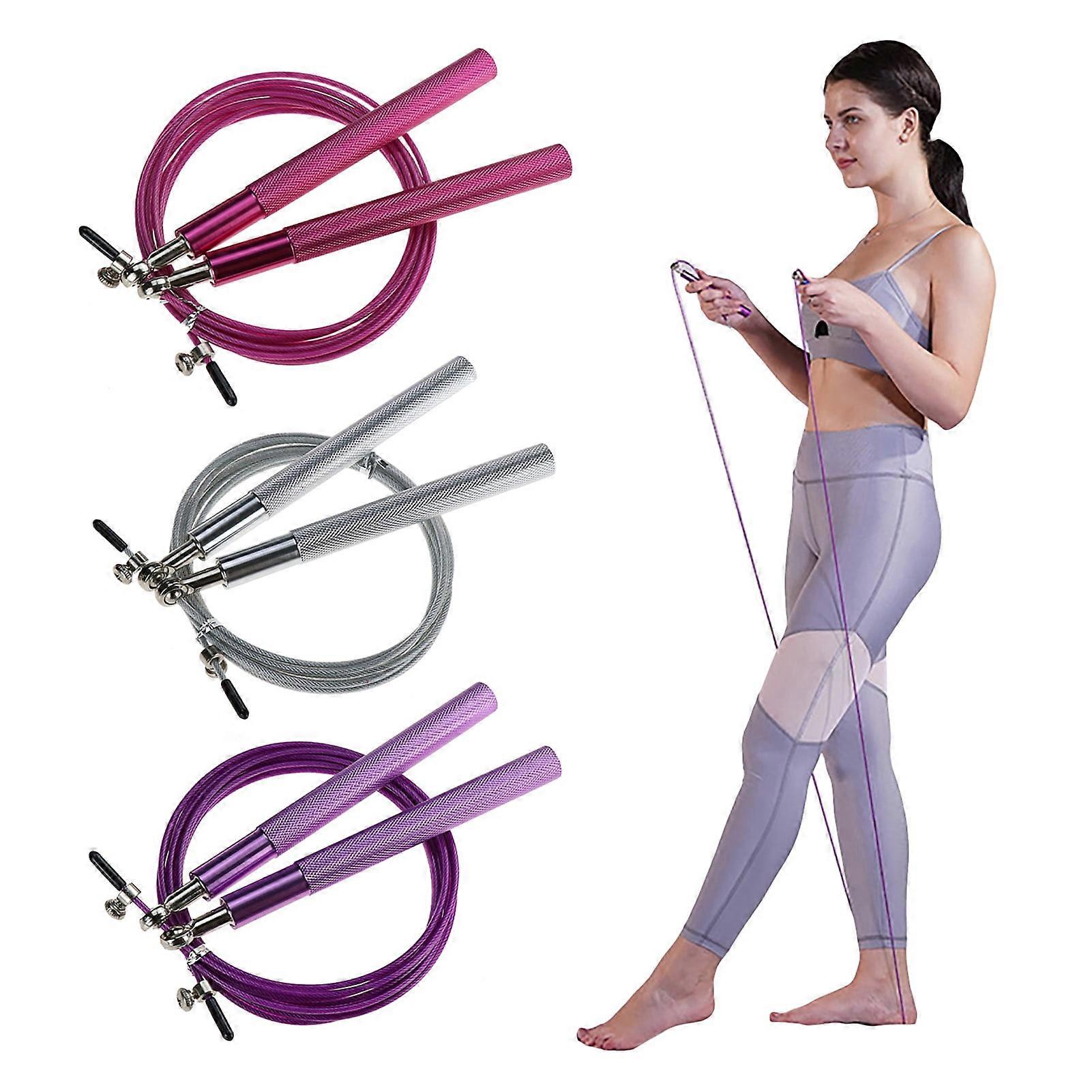 Hesroicy 360 Degree Rotating Tangle-Free Race Skipping Rope Adjustable Steel Wire Exercise Speed Jump Rope for Children